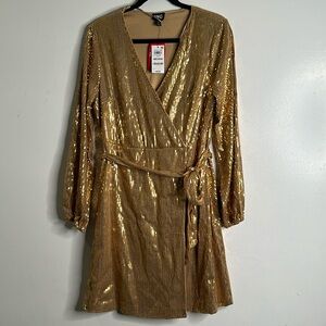 INC International Concepts Gold Sequin Dress